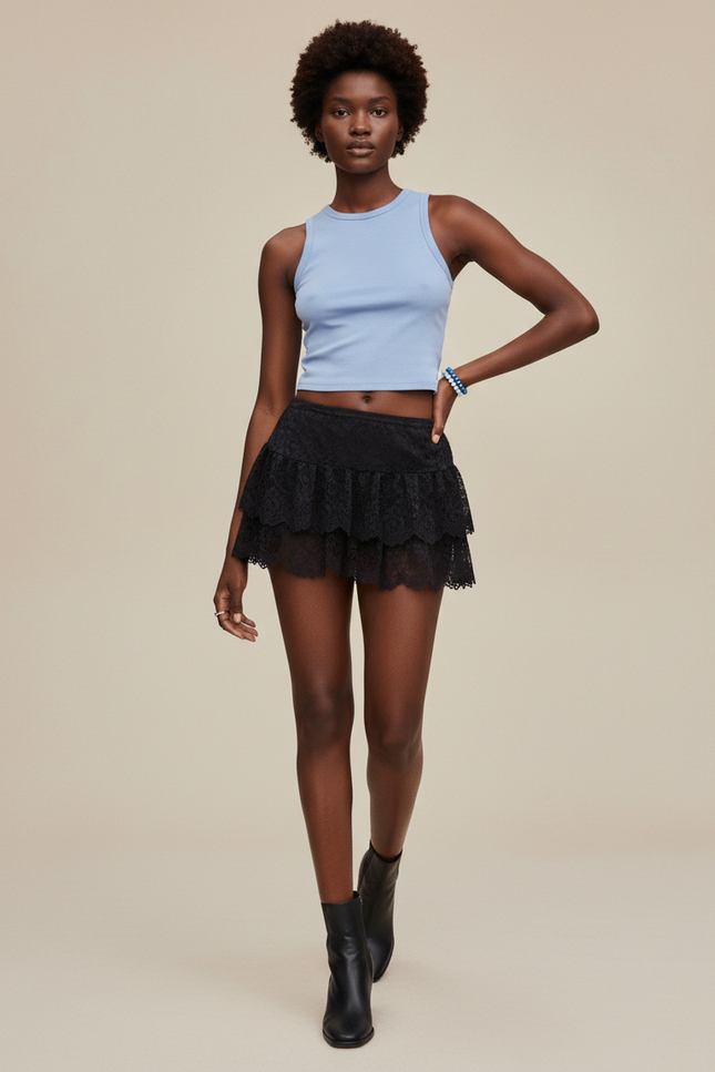 Jupe Short Dentelle