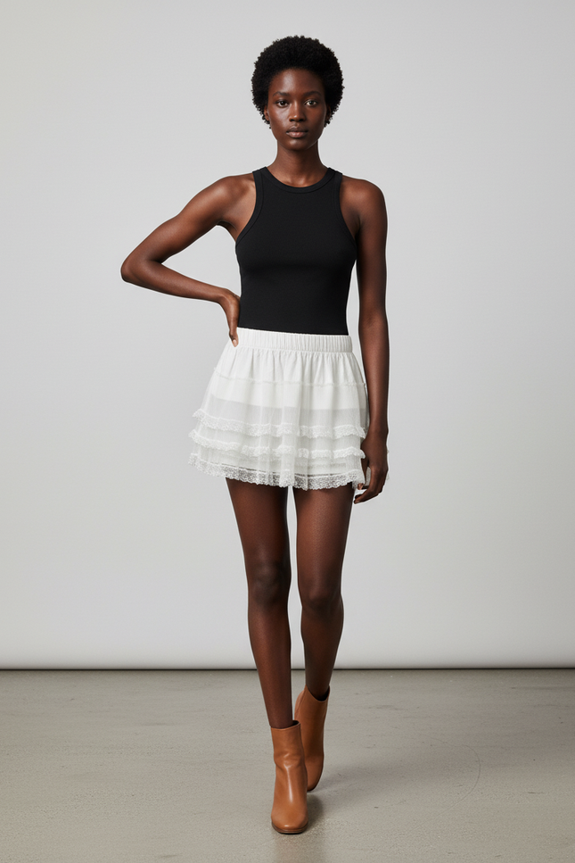 Jupe Courte En Dentelle