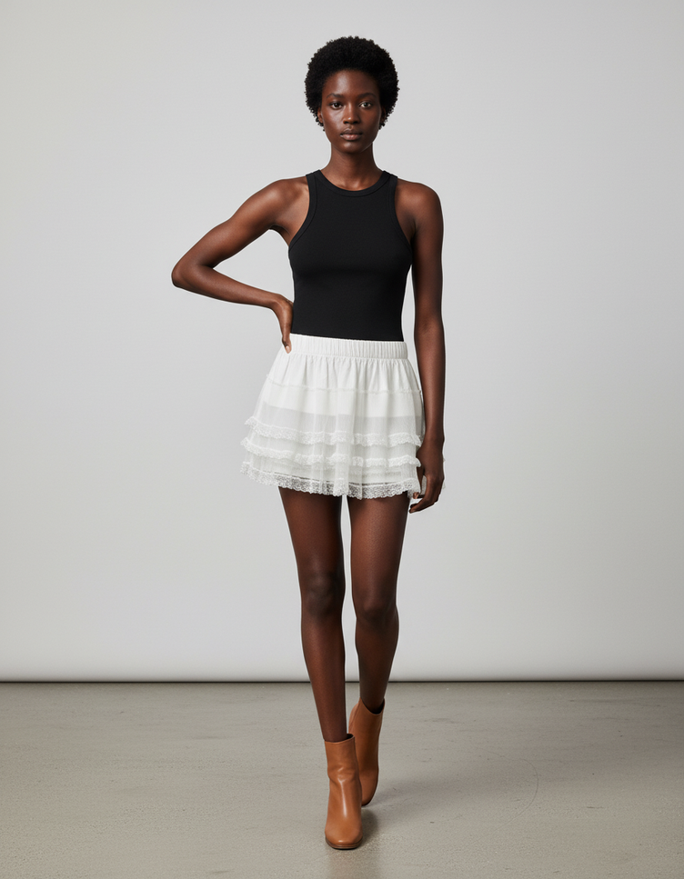 Jupe Courte En Dentelle