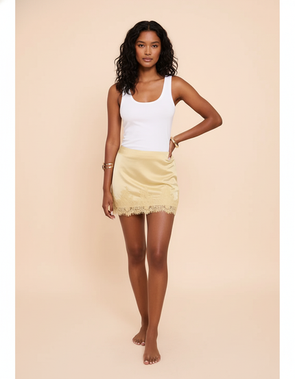 Jupe Dentelle Satin Mini Chic Tendance