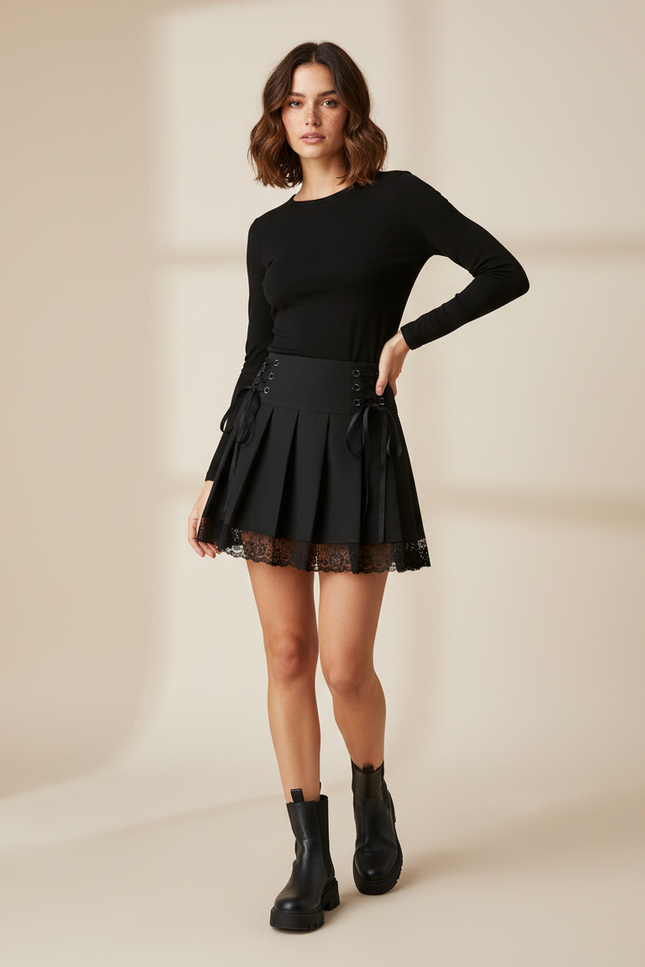 Jupe Plissée Dentelle