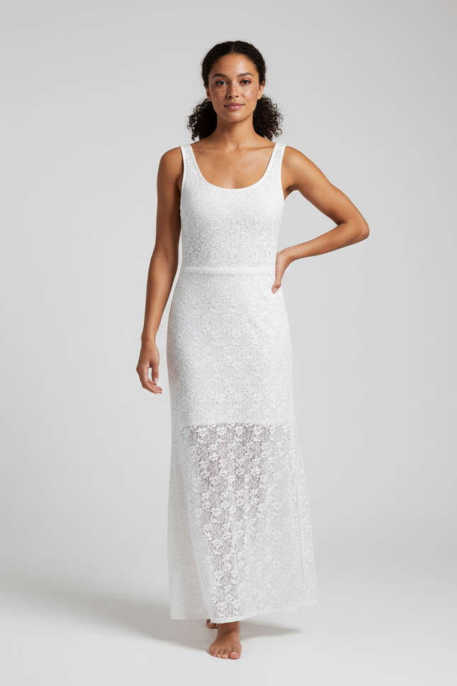 Jupe Dentelle Blanche Transparente Élégante