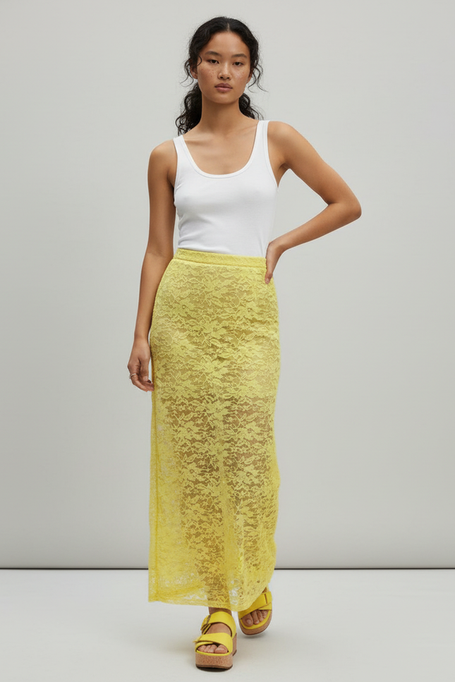 Jupe Dentelle Jaune