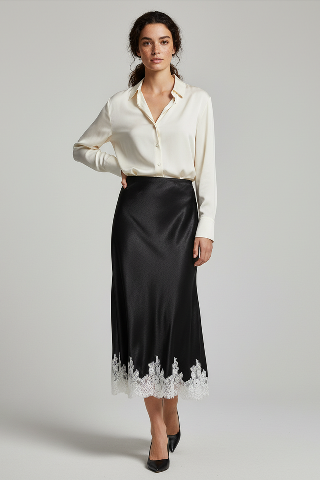 Jupe Soie Dentelle