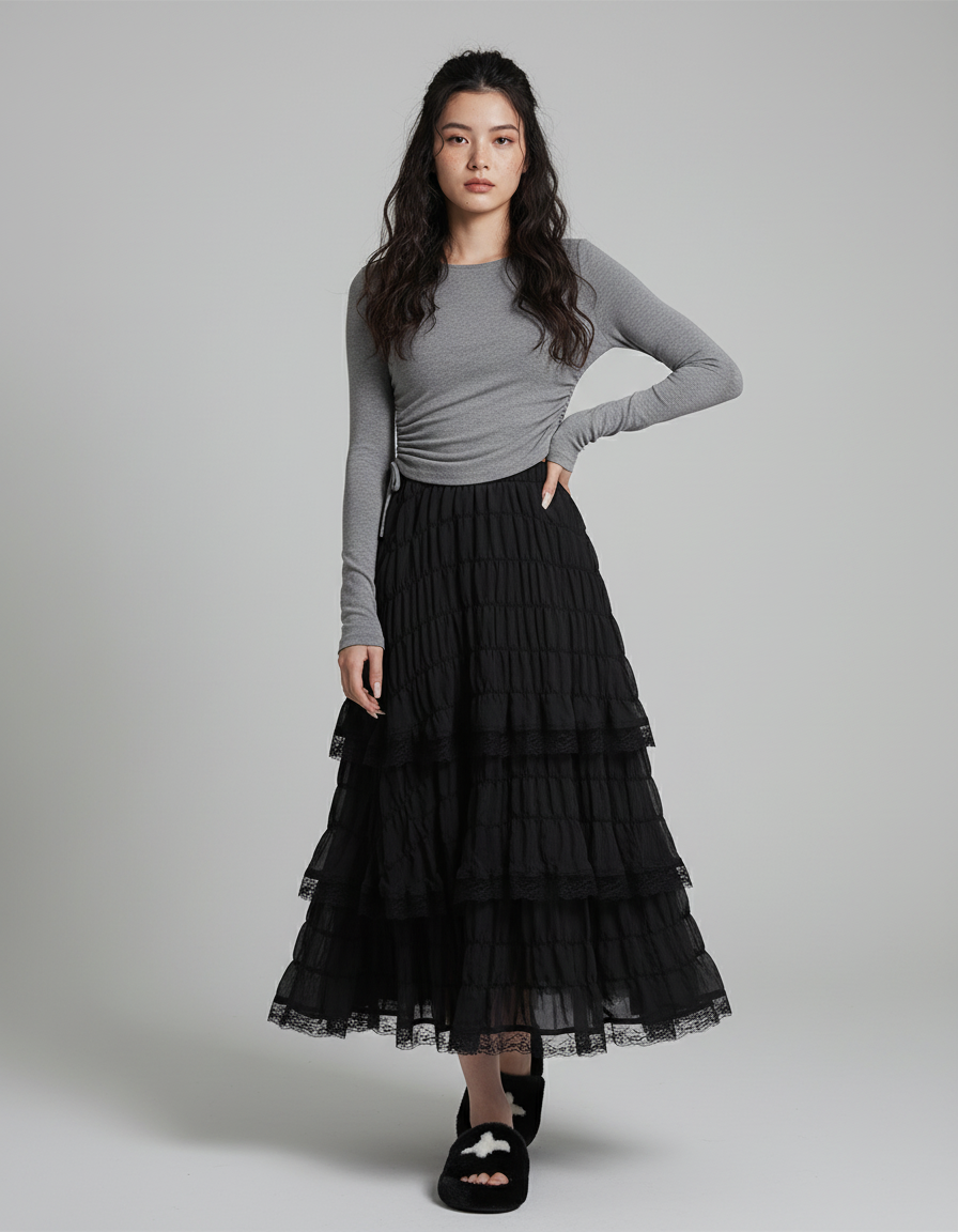 Jupe Longue Boheme Dentelle