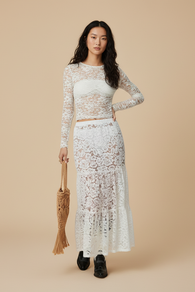 Jupe Longue Et Haut Dentelle