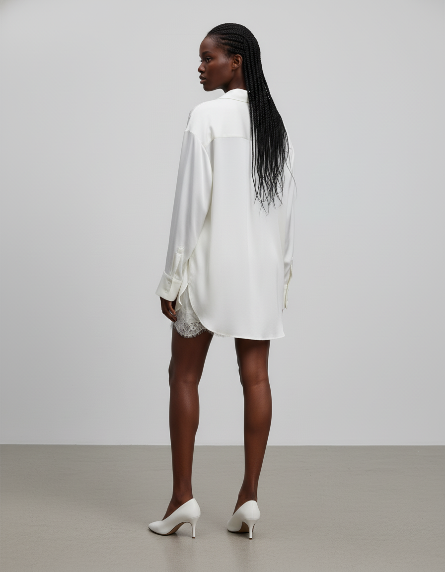 Jupe Dentelle Blanche Satin Chic