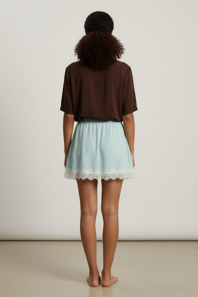Jupe Dentelle Bleu Clair Fluide
