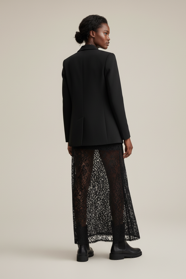 Jupe Dentelle Noire Transparente Chic