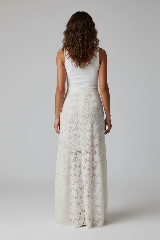 Jupe Dentelle Longue Fluide Élégante
