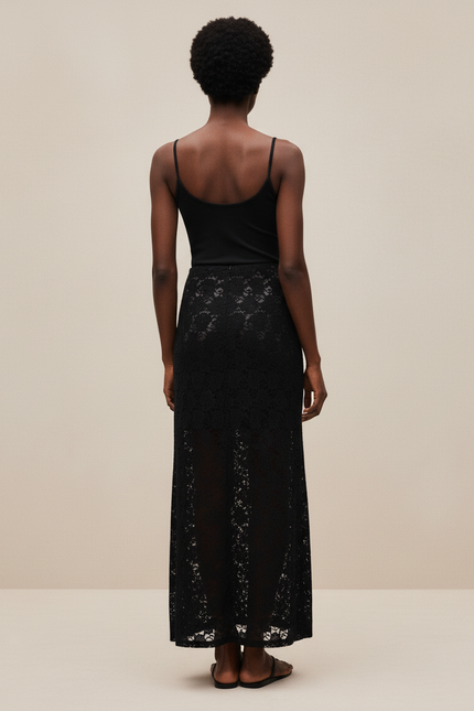 Jupe Dentelle Longue Transparente Élégante