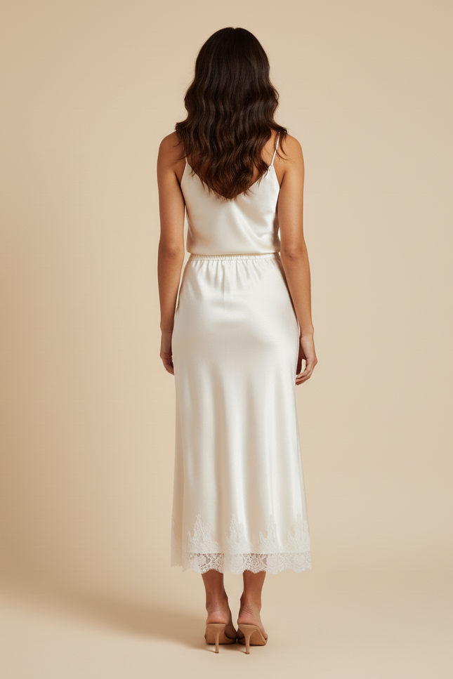 Jupe Dentelle Et Satin