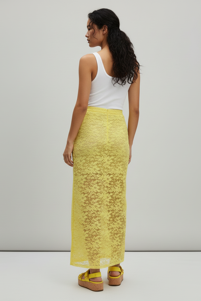 Jupe Dentelle Jaune
