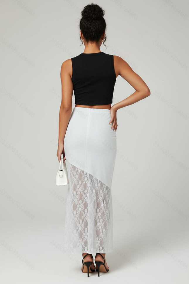 Jupe Crayon Dentelle Blanche