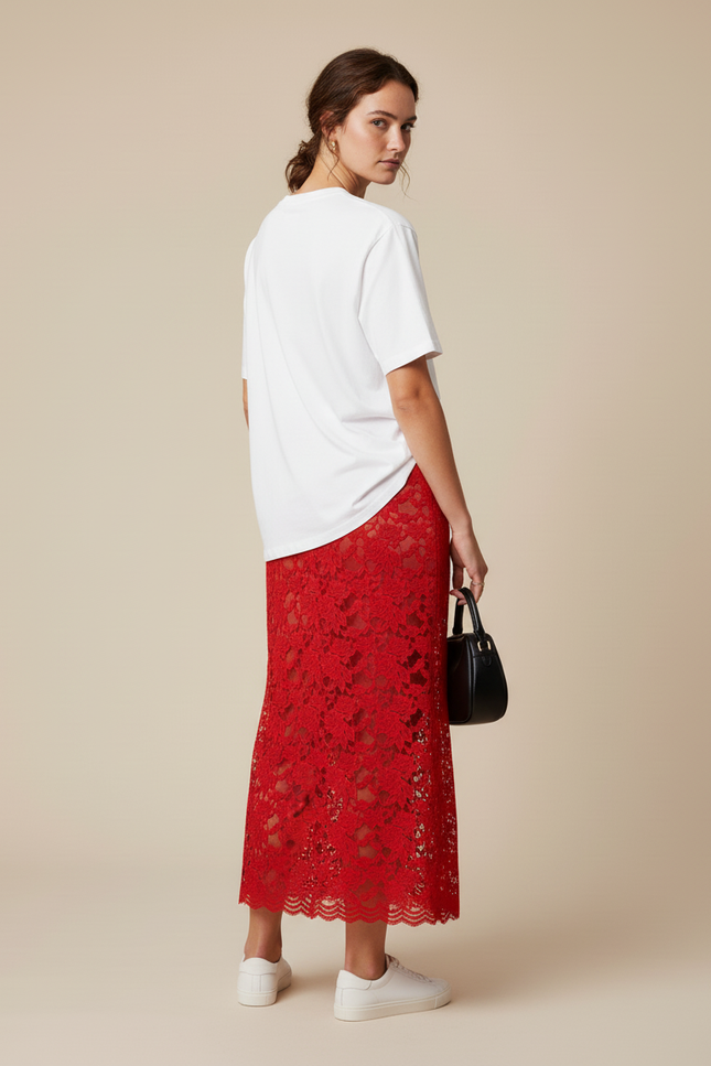 Jupe Rouge Dentelle