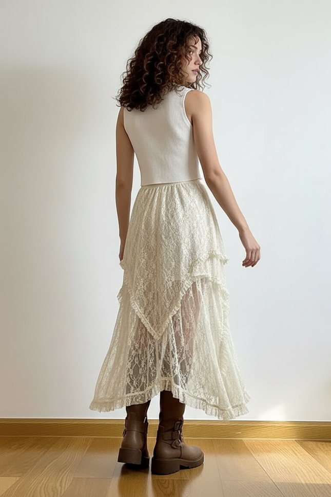 Jupe Dentelle Ivoire