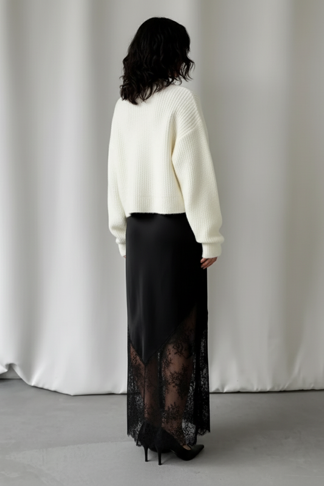 Jupe Crayon Dentelle Noire