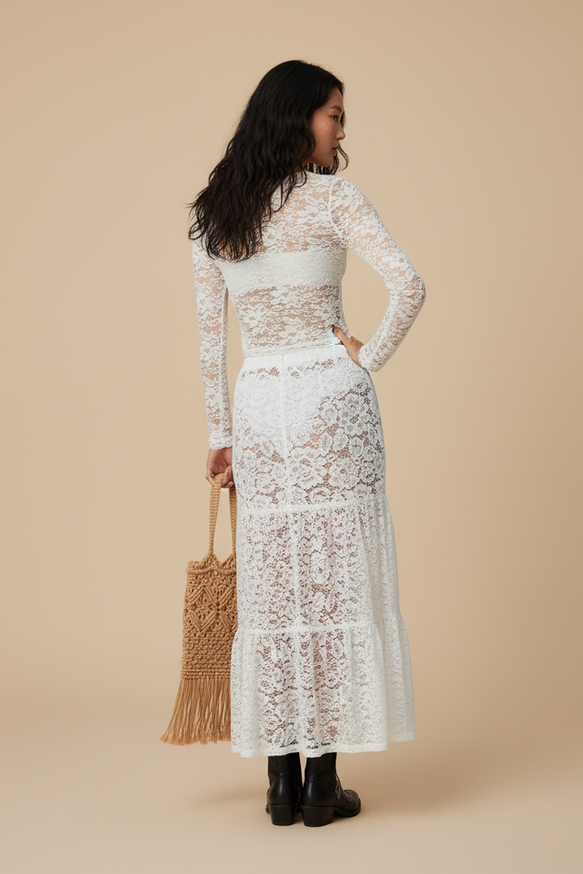 Jupe Longue Et Haut Dentelle