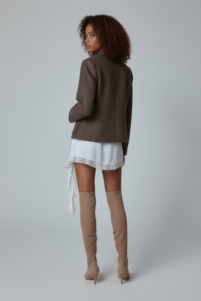 Jupe Dentelle Blanche Asymétrique Chic