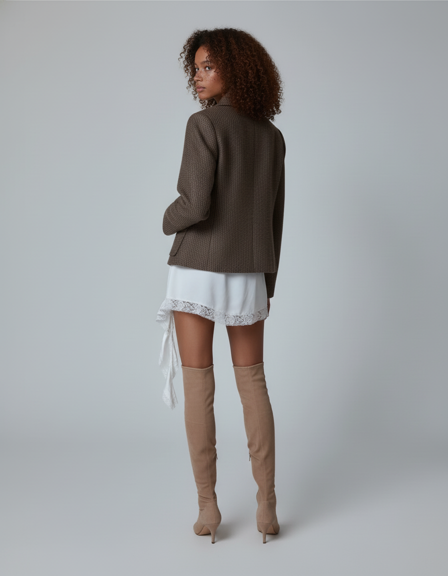 Jupe Dentelle Blanche Asymétrique Chic