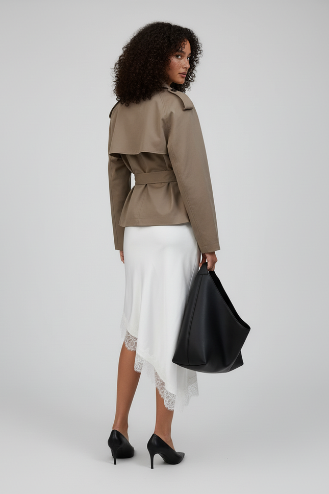 Jupe Dentelle Blanche Irrégulière Élégante