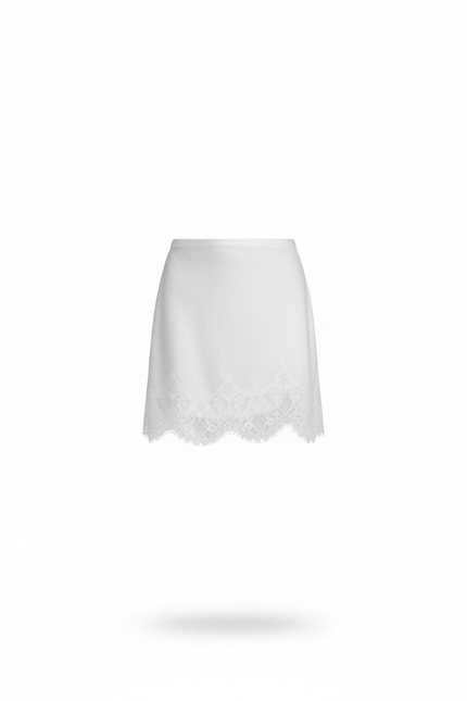 Jupe Dentelle Blanche Satin Chic