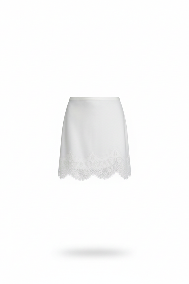 Jupe Dentelle Blanche Satin Chic