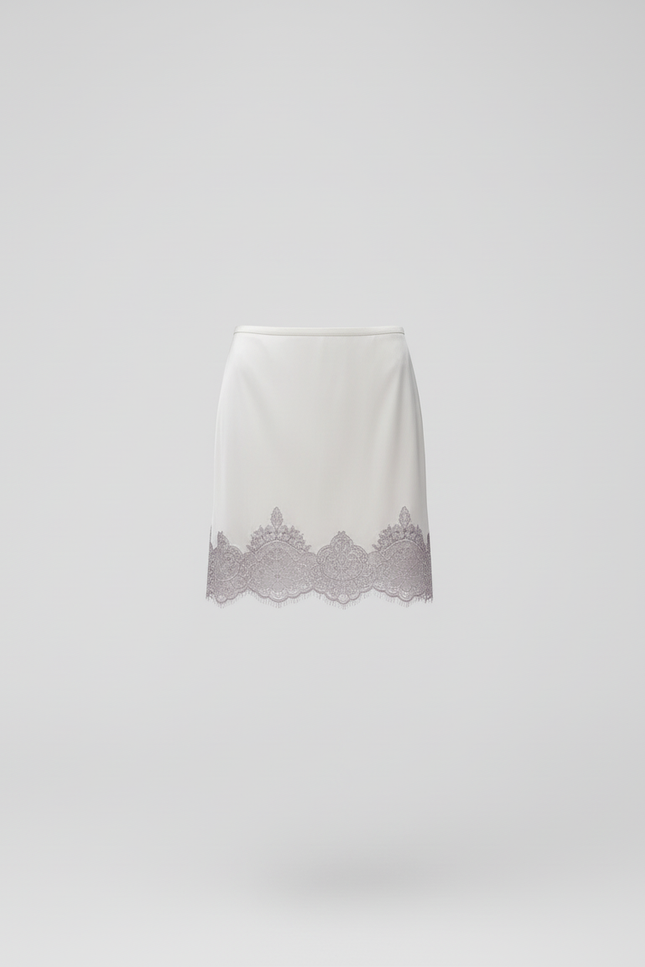 Jupe Dentelle Satin Grise Y2K