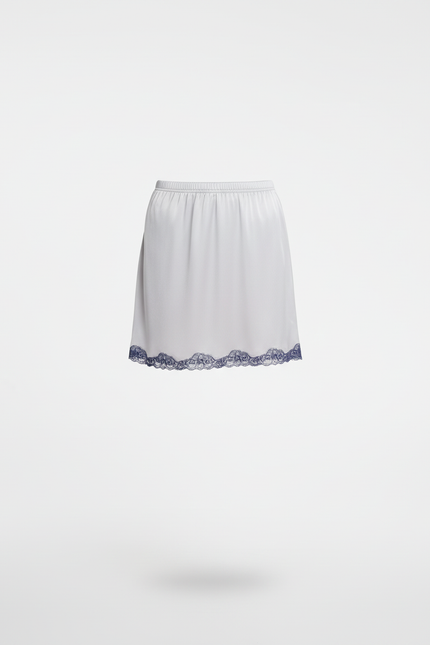 Jupe Dentelle Satinée Grise Chic