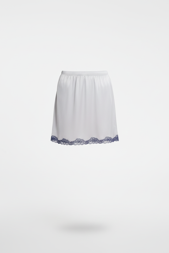 Jupe Dentelle Satinée Grise Chic