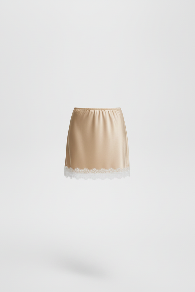 Jupe Dentelle Mini Satin Chic