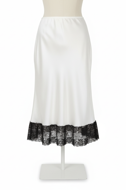 Jupe Dentelle Blanche Satin Élégante