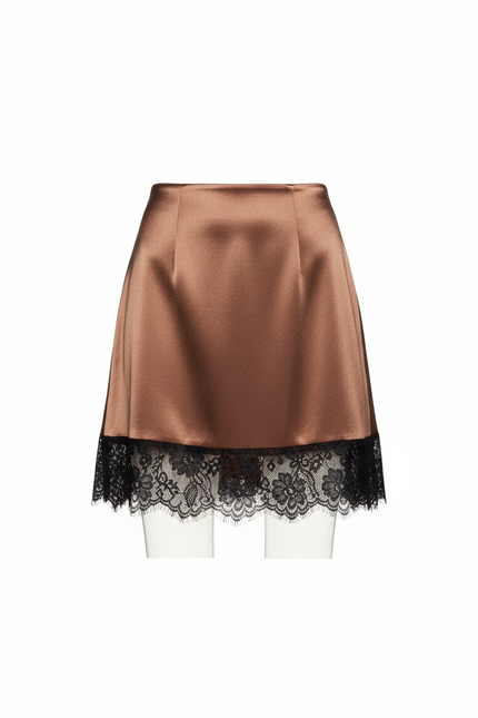 Jupe Dentelle Satinée Mini Chic