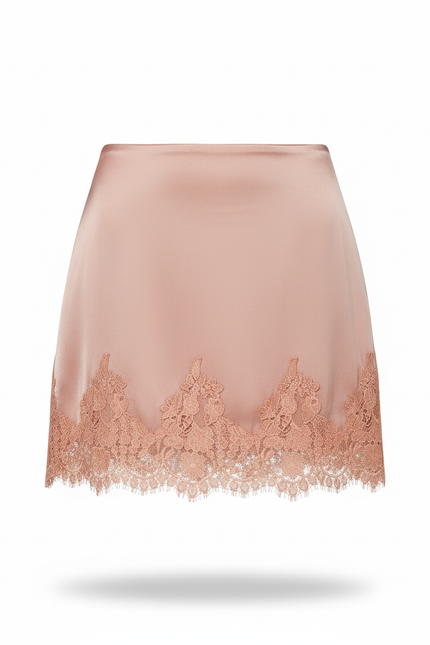 Jupe Dentelle Rose Satinée Chic Féminine