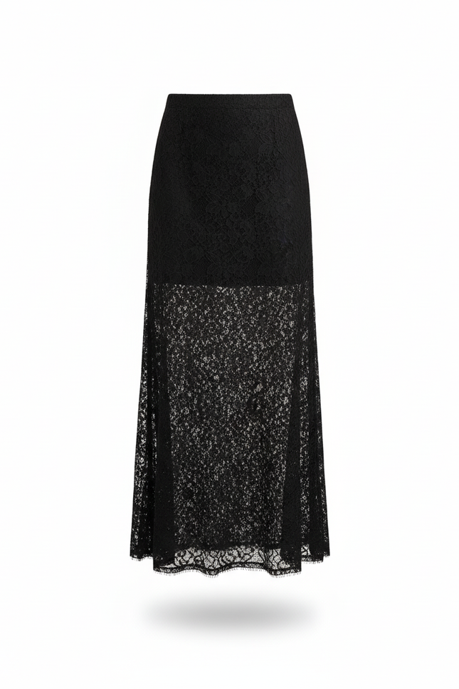 Jupe Dentelle Noire Transparente Chic