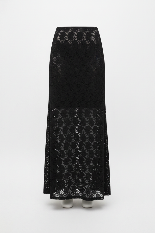 Jupe Dentelle Longue Transparente Élégante