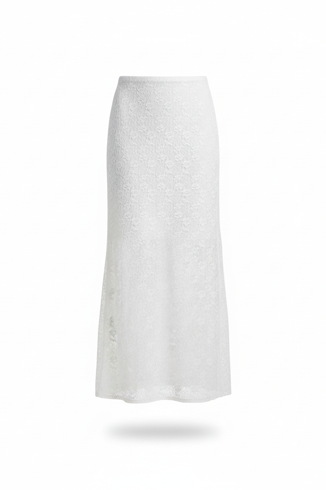 Jupe Dentelle Blanche Transparente Élégante