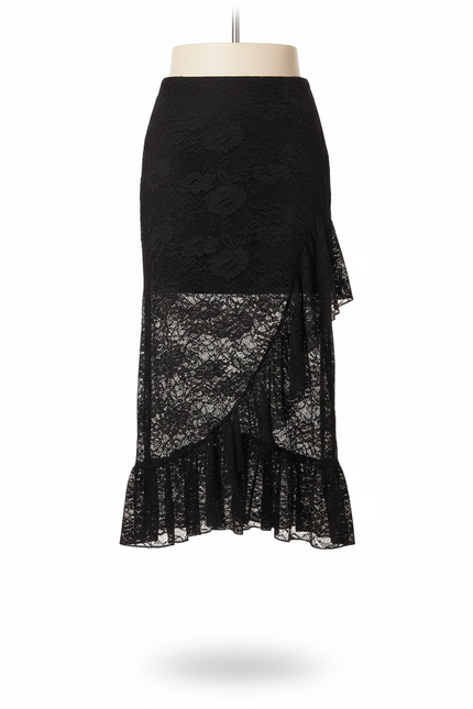 Jupe Dentelle Noire Transparente Bohème