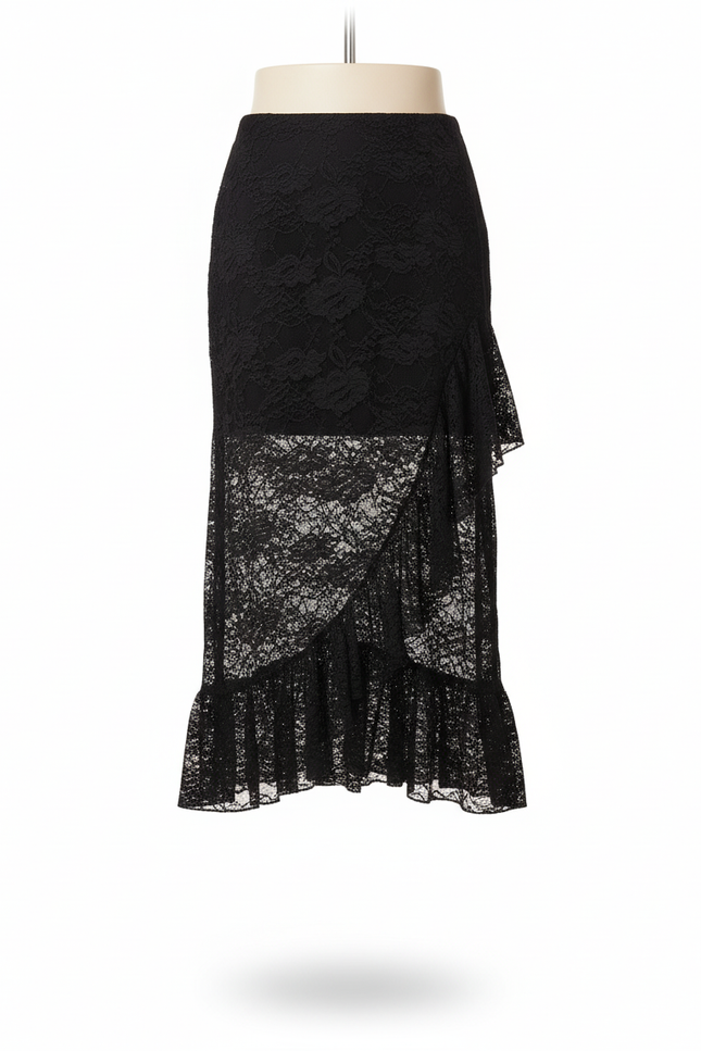 Jupe Dentelle Noire Transparente Bohème
