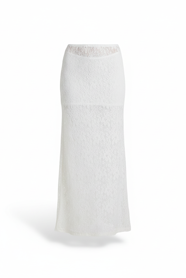 Jupe Dentelle Blanche Transparente Sexy
