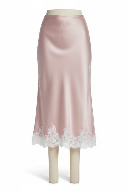 Jupe Longue Satin Et Dentelle