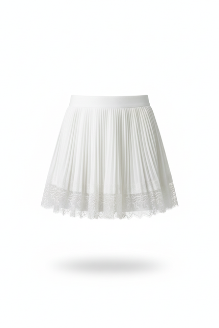 Jupe Dentelle Blanche Plissée Chic