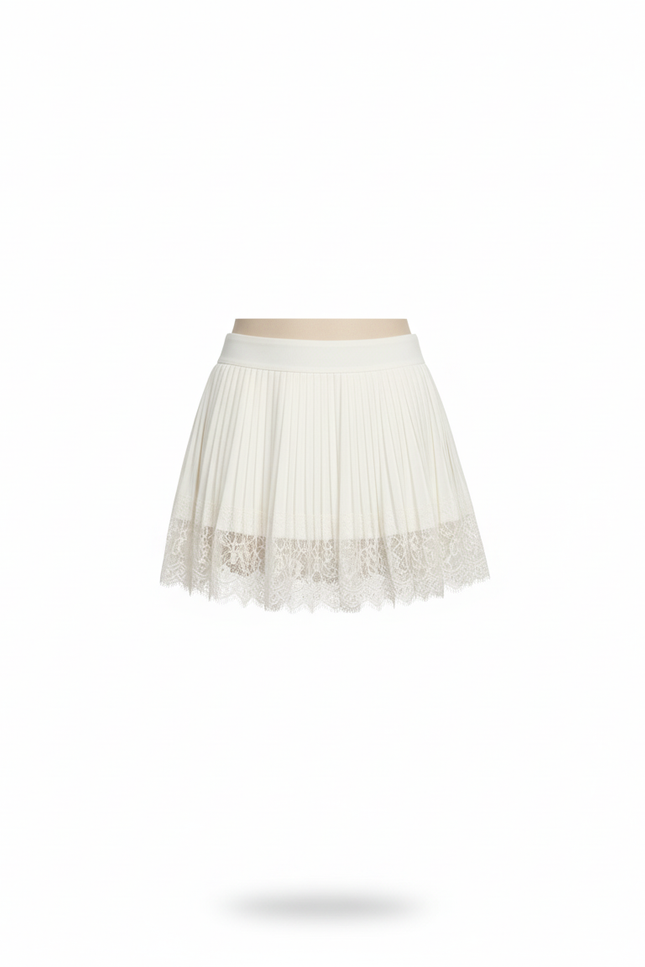 Jupe Dentelle Mini Plissée Chic