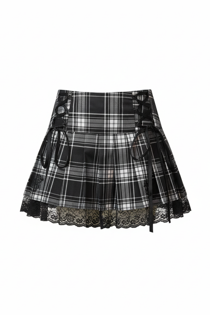 Jupe Dentelle Écossaise Plissée