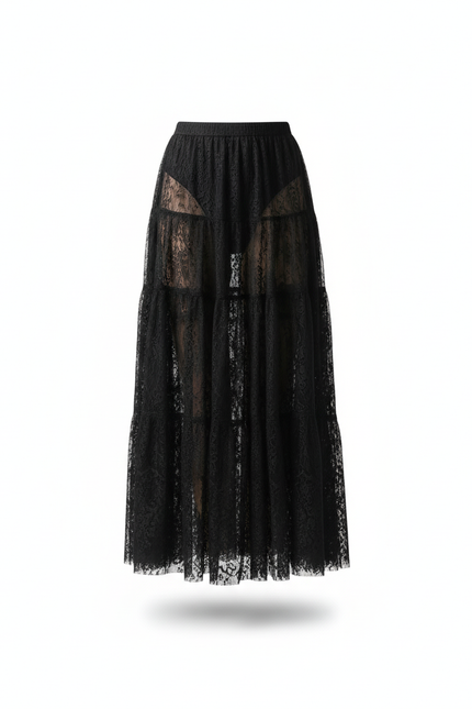 Jupe Longue Dentelle Tulle