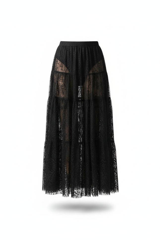 Jupe Longue Dentelle Tulle