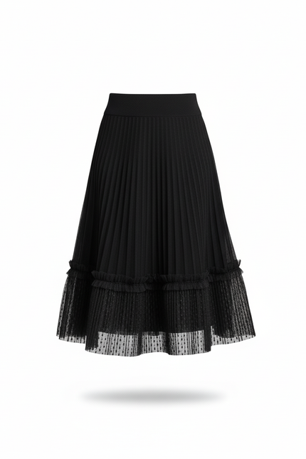 Jupe Dentelle Plissée Plumetis Élégante