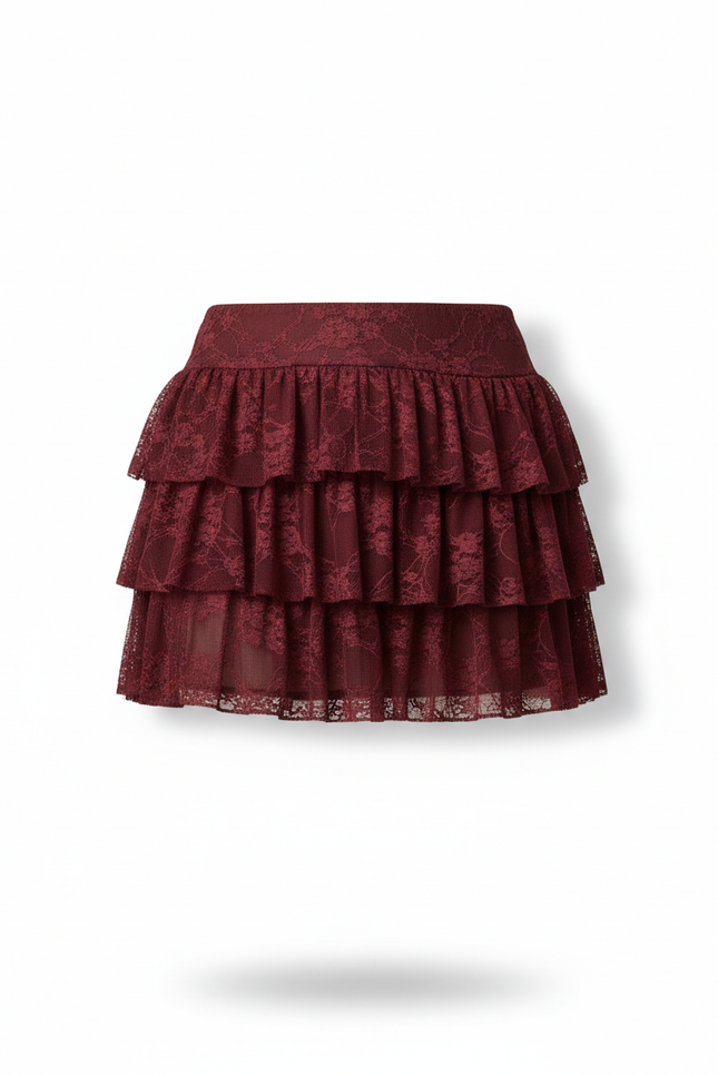 Jupe Dentelle Bordeaux