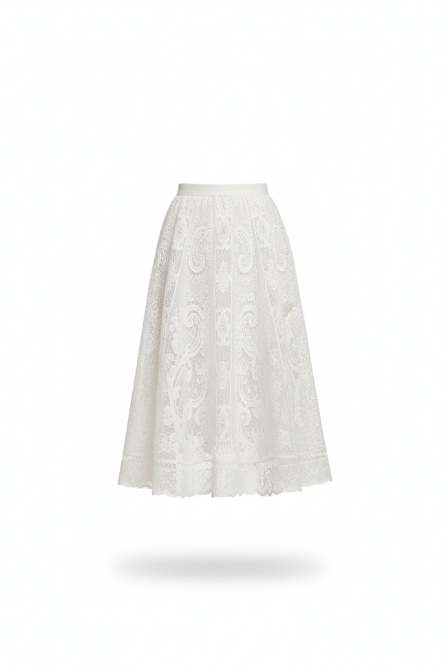 Jupe Dentelle Blanche Fluide Élégante
