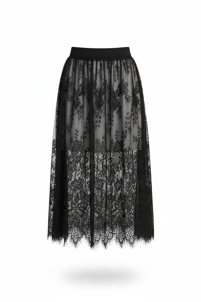 Jupe Dentelle Mi-Longue